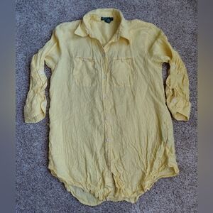 Lauren Jeans Company Ralph Lauren Yellow Button Up Women's Size Small